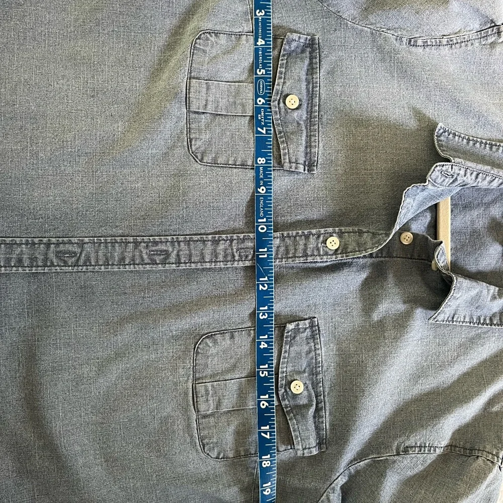 Vintage J. Crew Chambray Blue Denim Shirt - Picture 4 of 7